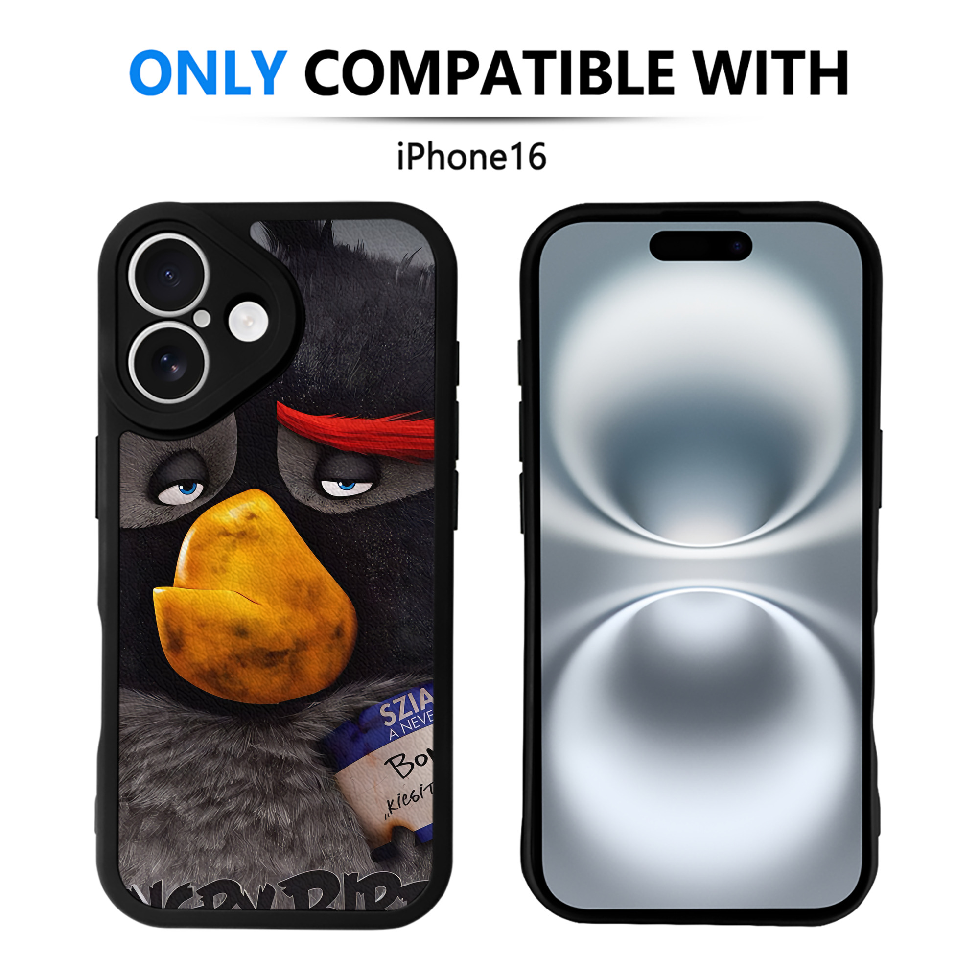 （画像用） Angry Birds アングリーバード 【iPhone 16シリーズ対応】シリコンスマホケース（レザー調） 材質：シリコン